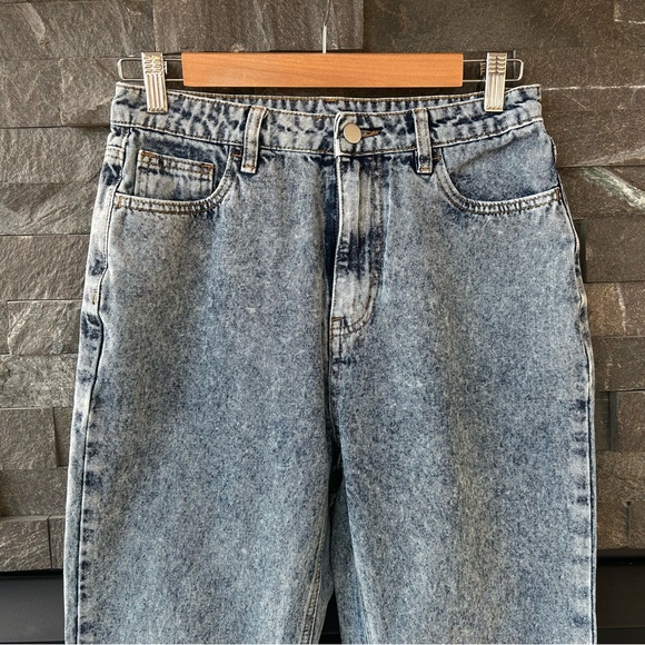 Cider Acid Wash High Rise Distressed Flare Jeans - Picture 2 of 6